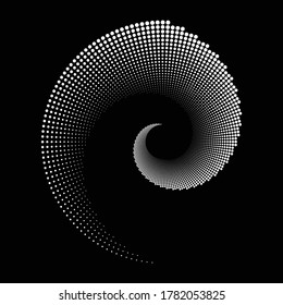 Design spiral dots backdrop. Abstract monochrome background. Vector-art illustration. No gradient