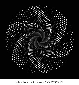 El fondo de los puntos de espiral de diseño. Resumen de fondo monocromo. Ilustración vectorial-art. Sin gradiente