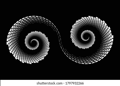 El fondo de los puntos de espiral de diseño. Resumen de fondo monocromo. Ilustración vectorial-art. Sin gradiente