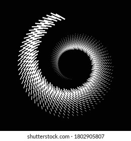 Design spiral dots backdrop. Abstract monochrome background. Vector-art illustration. No gradient