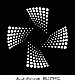 Design spiral dots backdrop. Abstract monochrome background. Vector-art illustration. No gradient