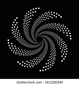 Design spiral dots backdrop. Abstract monochrome background. Vector-art illustration. No gradient