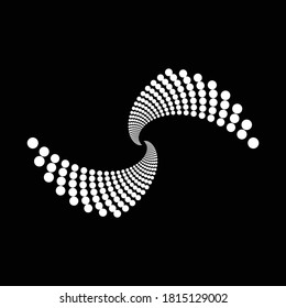 Design spiral dots backdrop. Abstract monochrome background. Vector-art illustration. No gradient