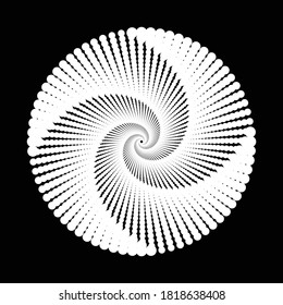 El fondo de los puntos de espiral de diseño. Resumen de fondo monocromo. Ilustración vectorial-art. Sin gradiente