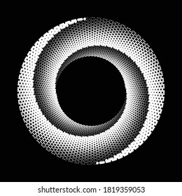 Design spiral dots backdrop. Abstract monochrome background. Vector-art illustration. No gradient