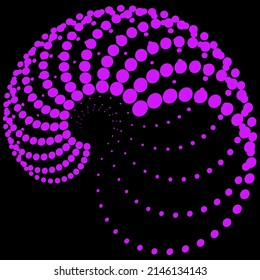 Design spiral dots backdrop. Abstract monochrome background. Vector-art illustration. No gradient