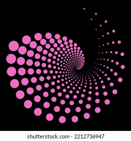 Design spiral dots backdrop. Abstract monochrome background. Optical art pattern.