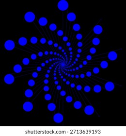 Design espiral pontos fundo. Resumo monocromático. Ilustração de arte vetorial.

