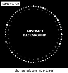 Design spiral dots backdrop. Abstract monochrome background. No gradient