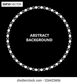 Design spiral dots backdrop. Abstract monochrome background. No gradient