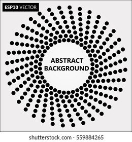 Design spiral dots backdrop. Abstract monochrome background. No gradient