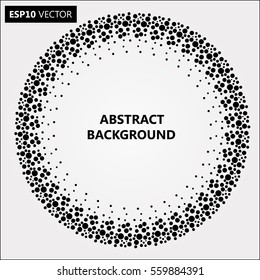 Design spiral dots backdrop. Abstract monochrome background. No gradient