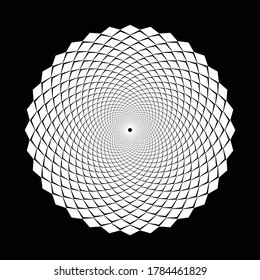 Design-Wendelbild-Hintergrund. Abstrakter einfarbiger Hintergrund. Vektorgrafik. Kein Farbverlauf