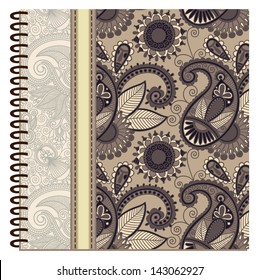 design of spiral ornamental notebook cover