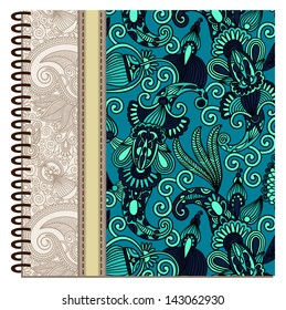 design of spiral ornamental notebook cover