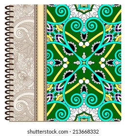 design of spiral ornamental notebook cover