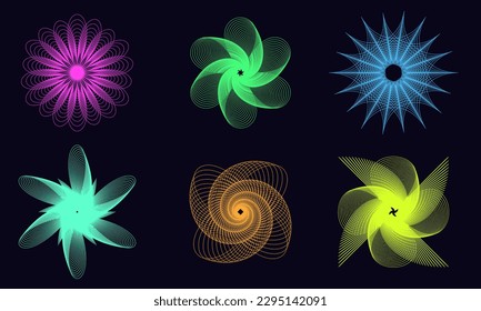 Diseño de un conjunto de líneas de velocidad gruesa negra. Líneas de velocidad en forma de círculo. Arte geométrico. Elementos de diseño para marco, logotipo, tatuaje, páginas web, impresiones, carteles, plantilla, vectores abstractos 10 formularios de archivo