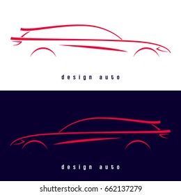 Design sport car silhouette. Vector illustration.