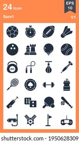 The design of the sport glyph icon pack vector illustration, this vector is suitable for icons, logos, illustrations, stickers, books, covers, etc.