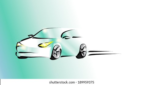 Design of a sports convertible car. Vector
