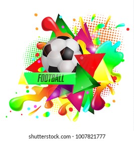 design sports football banner ball vector text