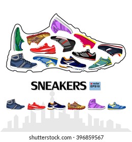 The design of sports shoes, sneakers.