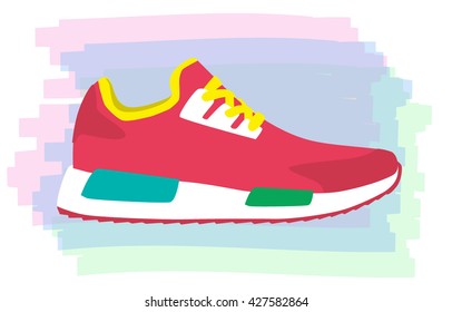 The design of sports shoes, sneakers.