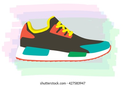 The design of sports shoes, sneakers.