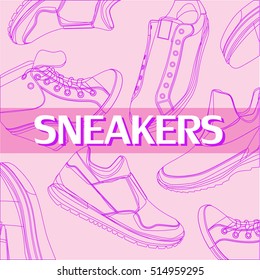 The design of sports shoes, sneakers.