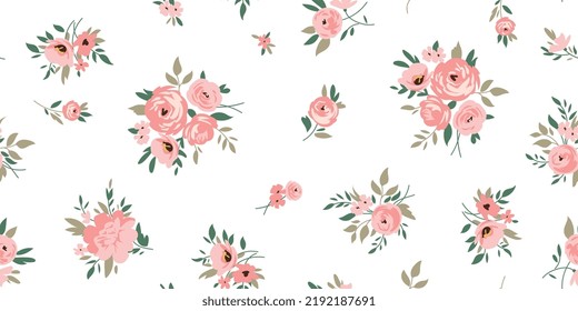 Diseño de la impresión primaveral con flores para textiles y vestidos