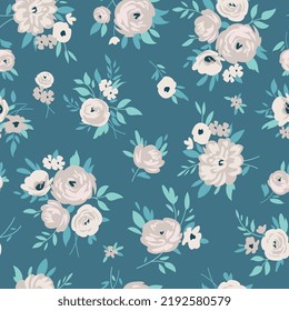 Design of spring print with flowers for textile and dresses