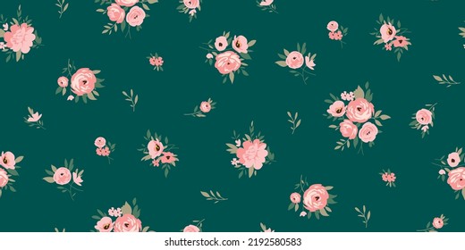 Design of spring print with flowers for textile and dresses