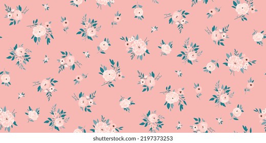 Design of spring print with flowers for textile and dresses