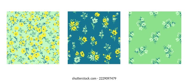 Design of spring print with flowers for textile and dresses