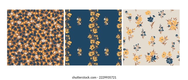 Design of spring print with flowers for textile and dresses