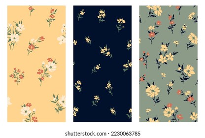 Design of spring print with flowers for textile and dresses