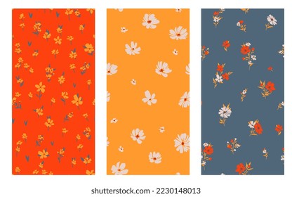 Design of spring print with flowers for textile and dresses