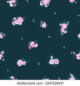 Design of spring print with flowers for textile and dresses