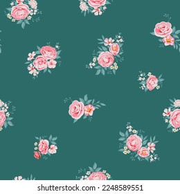 Design of spring print with flowers for textile and dresses