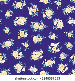 Design of spring print with flowers for textile and dresses