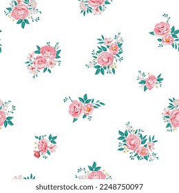 Design of spring print with flowers for textile and dresses