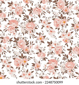 Design of spring print with flowers for textile and dresses