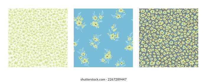 Design of spring print with flowers for textile and dresses