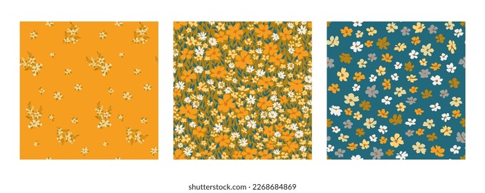 Design of spring print with flowers for textile and dresses