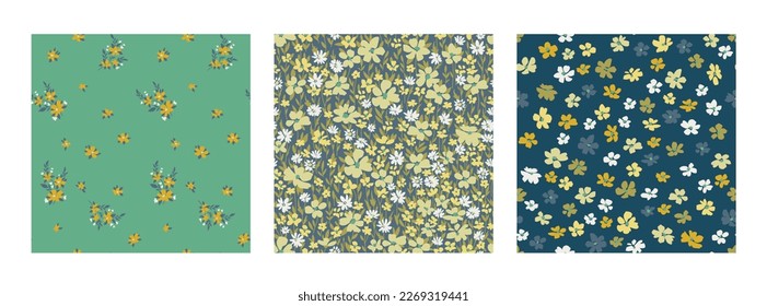 Design of spring print with flowers for textile and dresses
