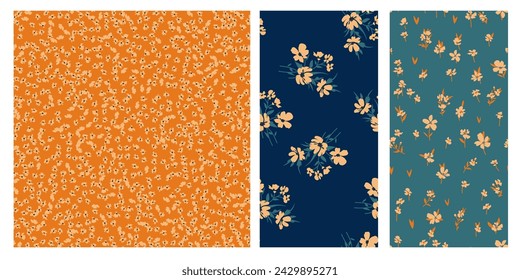 Design of spring print with flowers for textile and dresses