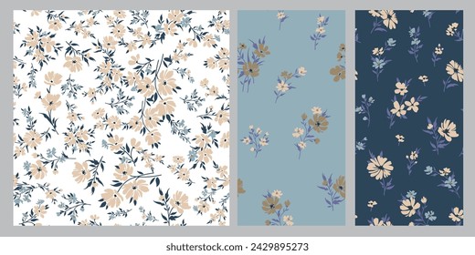 Design of spring print with flowers for textile and dresses