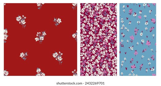 Design of spring print with flowers for textile and dresses