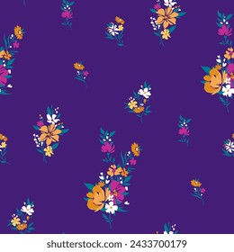 Diseño de estampado de primavera con flores para textil y vestidos	