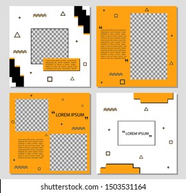 Design square banner template for social media. Editable yellow frame layout brochure template. Suitable banner for social media post, stories, web\u002F internet ads. vector eps10